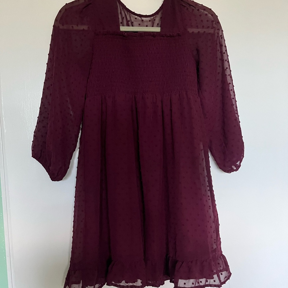 Elegant Burgundy Kids Dress